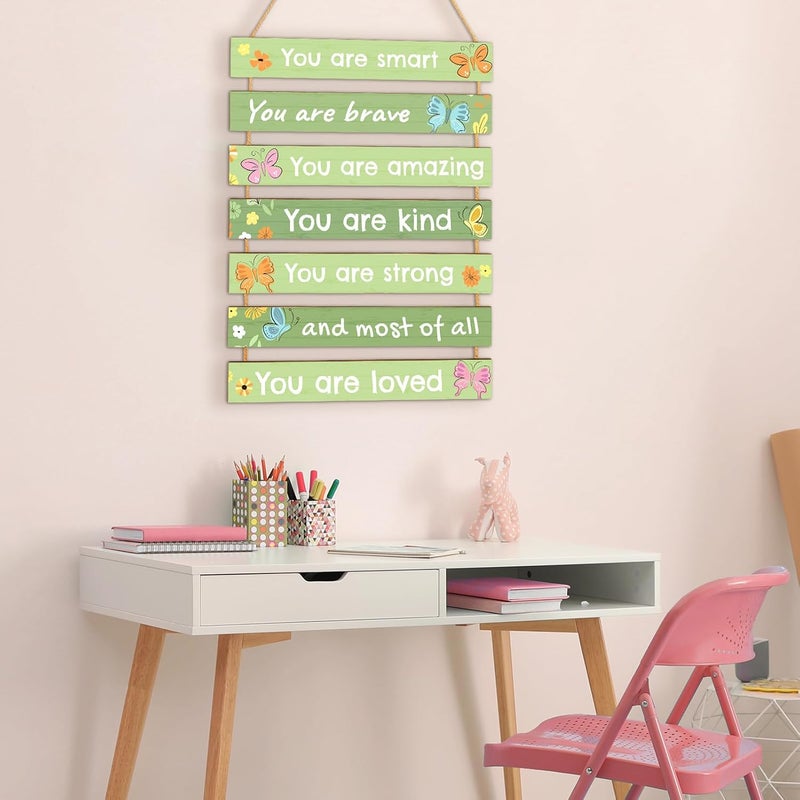 Beinou Girls Room Decor Colorful Inspirational Wall Decor Room Decor for Teen Girls Durable Kids for Nursery Playroom Bedroom, Green Butterfly - Image 3